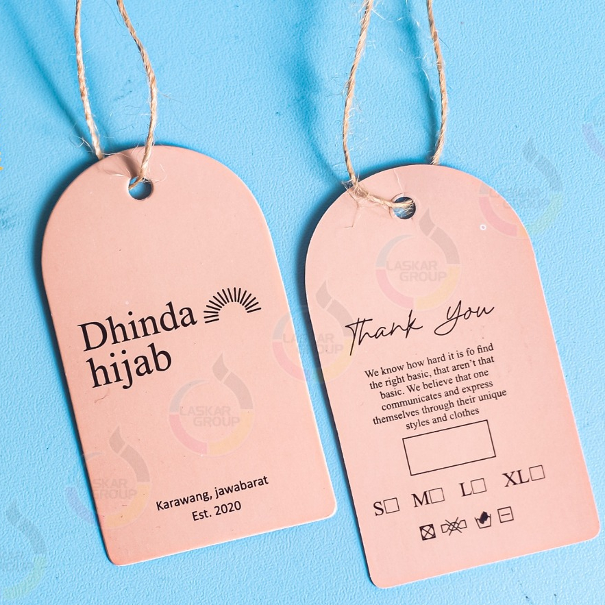 

label hangtag (100pcs) hangtag ketebalan 260gsm, thank you card, cap merek, tag pakaian baru