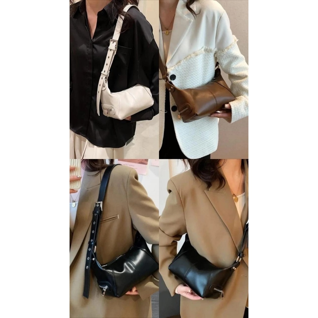 Tas Selempang Multi Saku Wanita Tas Bahu Wanita Premium Tas Ketiak Retro Baru Tas Wanita Tren Jalana