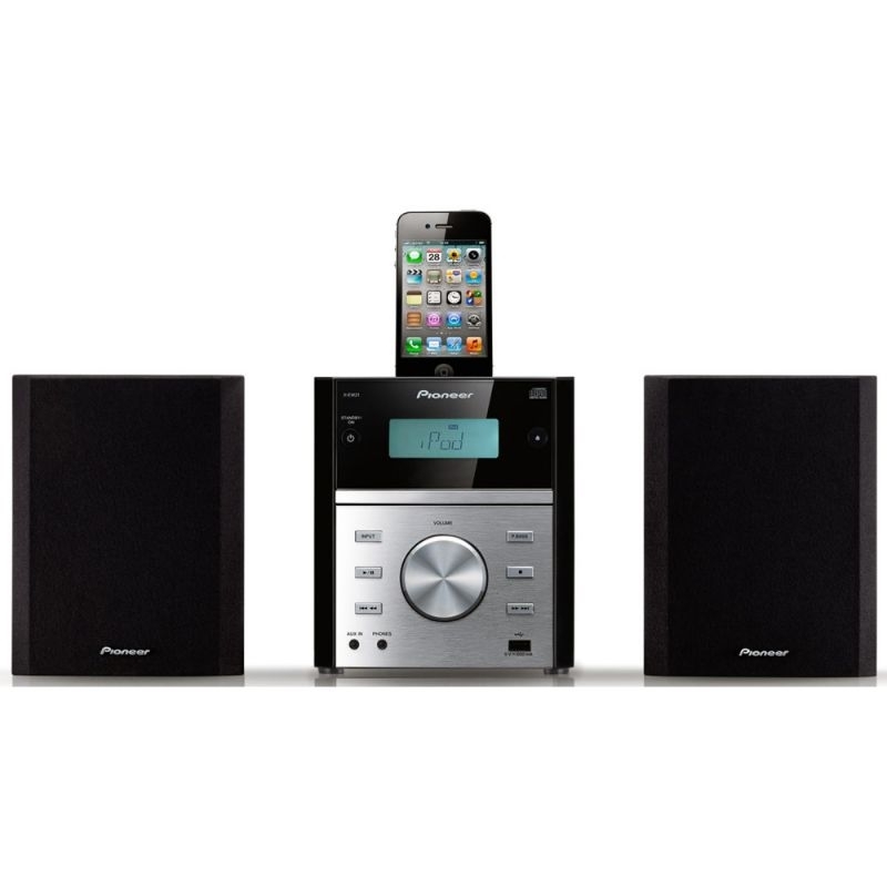 PIONEER SPEAKER MICROHIFI MICRO HIFI XEM21V XEM21 XEM 21 21V DISC USB IPOD RADIO FM TUNER BAND PRESE