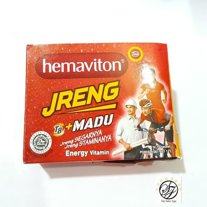 

Hemaviton Jreng T8 Plus Madu 1 Box 10 Sachet 4 gr Serbuk Minuman Energi