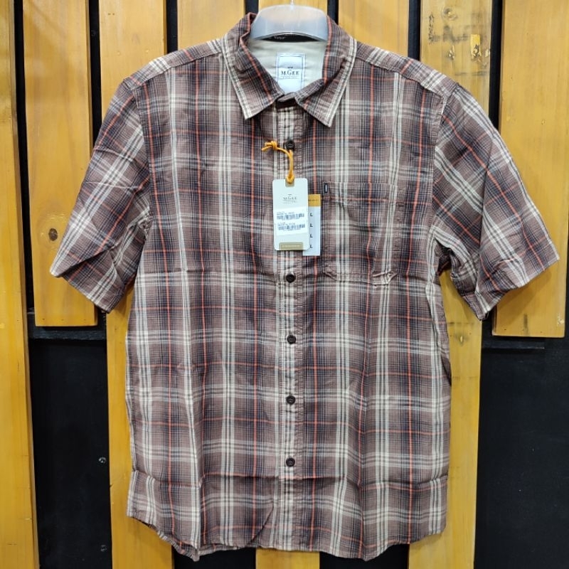 M.GEE ORIGINAL 007 Atasan Kemeja Pria Motif Kotak Lengan Pendek