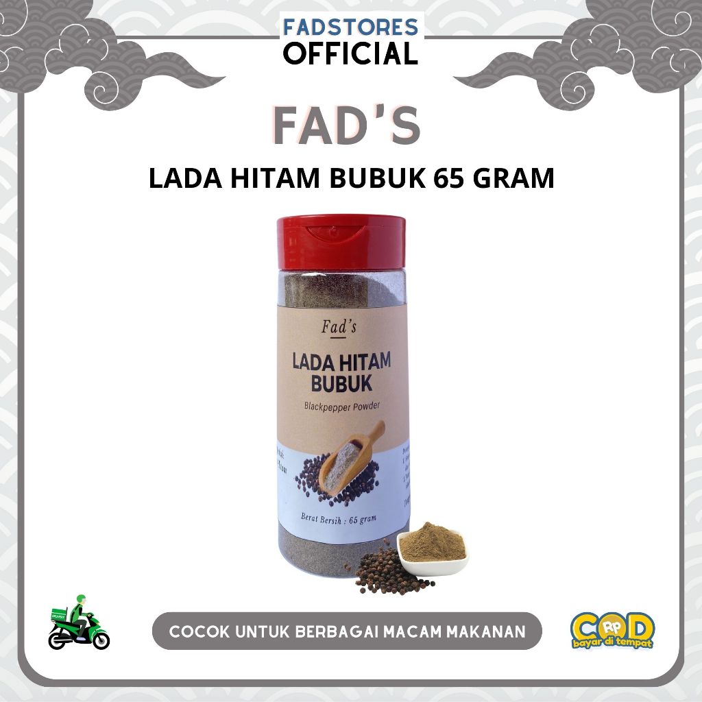 

[Kemasan Botol] Lada Hitam Bubuk 65gr - Blackpepper Powder 65gr - Fad's Rempah Bubuk - Rempah JSR