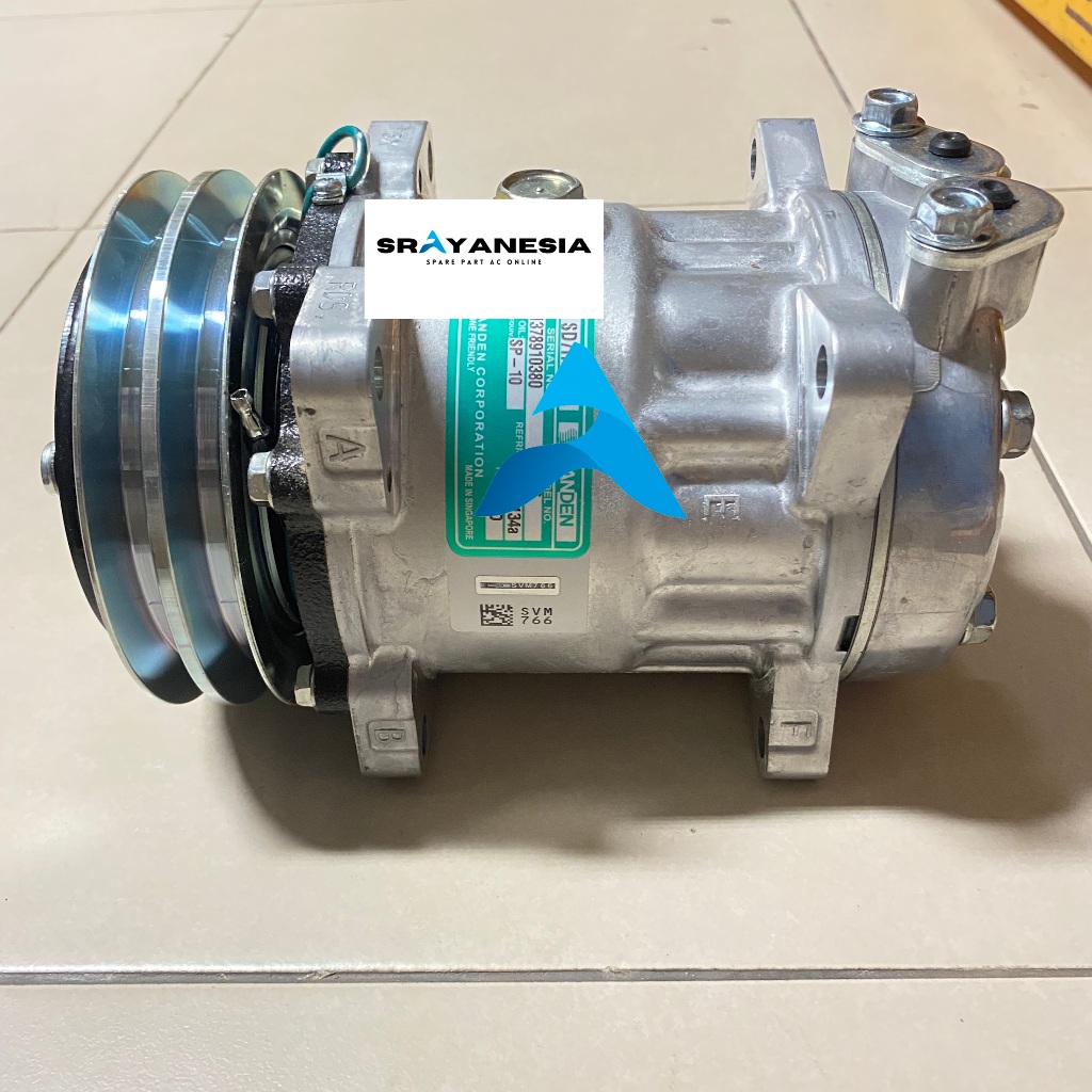 Kompresor Compressor AC Hitachi, Alat Berat 24 Volt Original Sanden