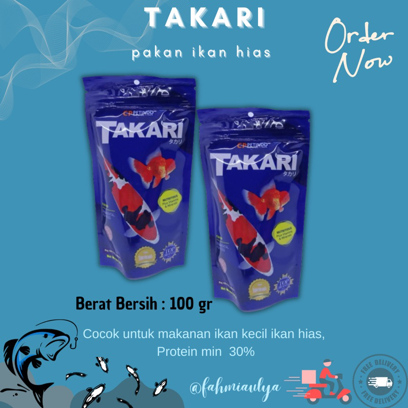 PAKAN IKAN TAKARI (100 gram) | TAKARI PAKAN IKAN HIAS