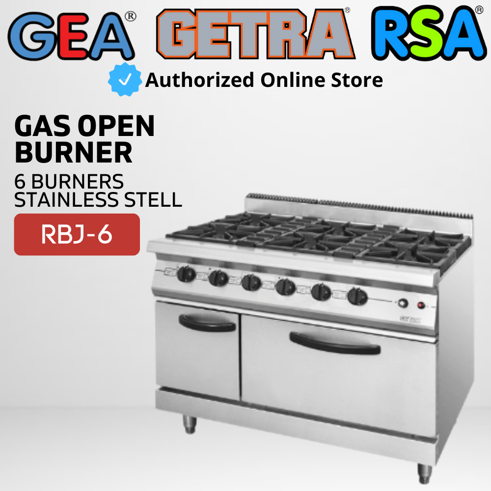 GAS OPEN BURNER GETRA RBJ-6 KOMPOR OVEN STAINLESS 6 TUNGKU RBJ 6 ORIGINAL