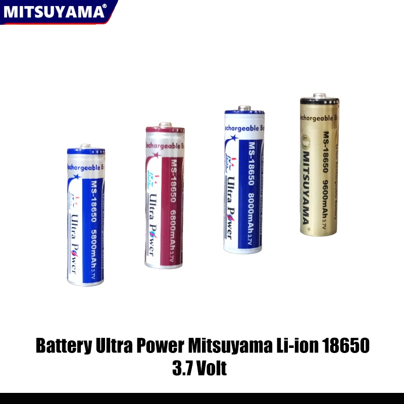 Baterai Mitsuyama 18650 Ultra Power 5800,6800,8000,9600 mAh Rechargeable