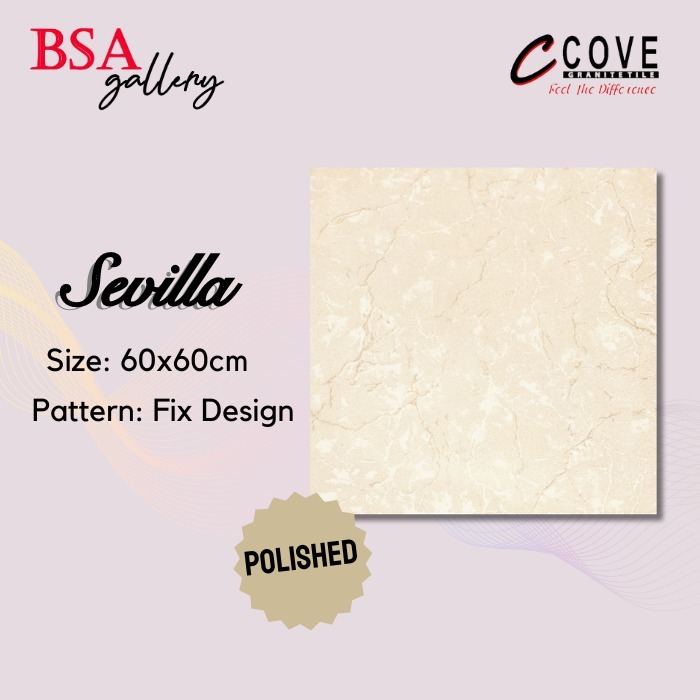 GRANIT COVE 60X60 SEVILLA POLISHED / GRANITE TILE CREAM GLOSSY