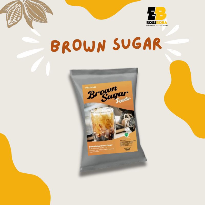 

Bubuk topping Minuman Rasa Brown Sugar Frezzo Powder Drink 1kg/Minuman Kekinian Murah/Bossboba