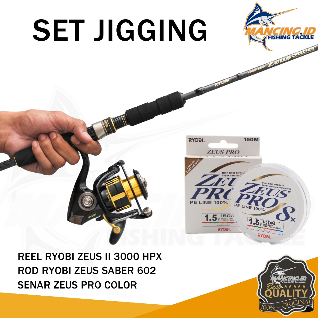Ryobi Fishing Reel Laut  Satu Set Jigging / Dasaran Zeus II & Zeus Saber Kuat Full Metal Spool Power