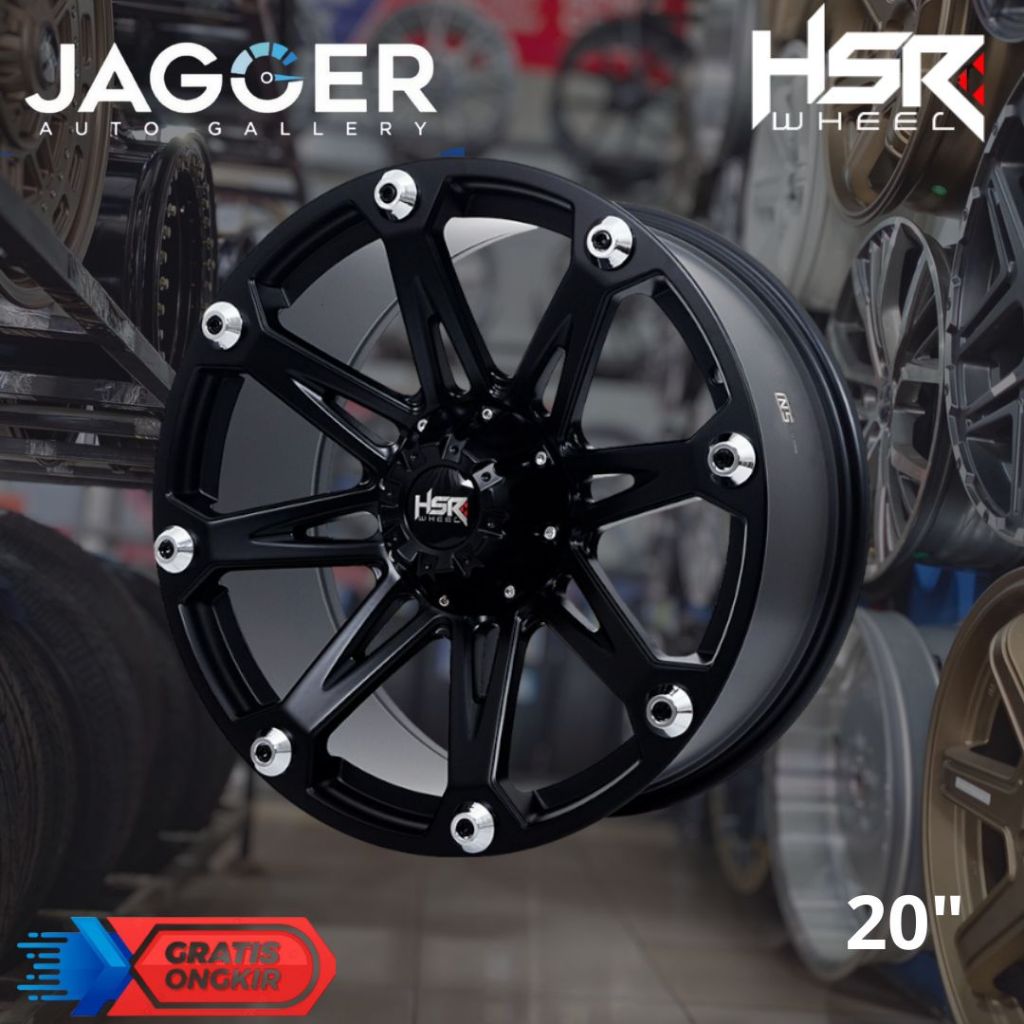 velg murah mobil fortuner ring 20 HSR KLEAK lebar 9 warna semi matt black