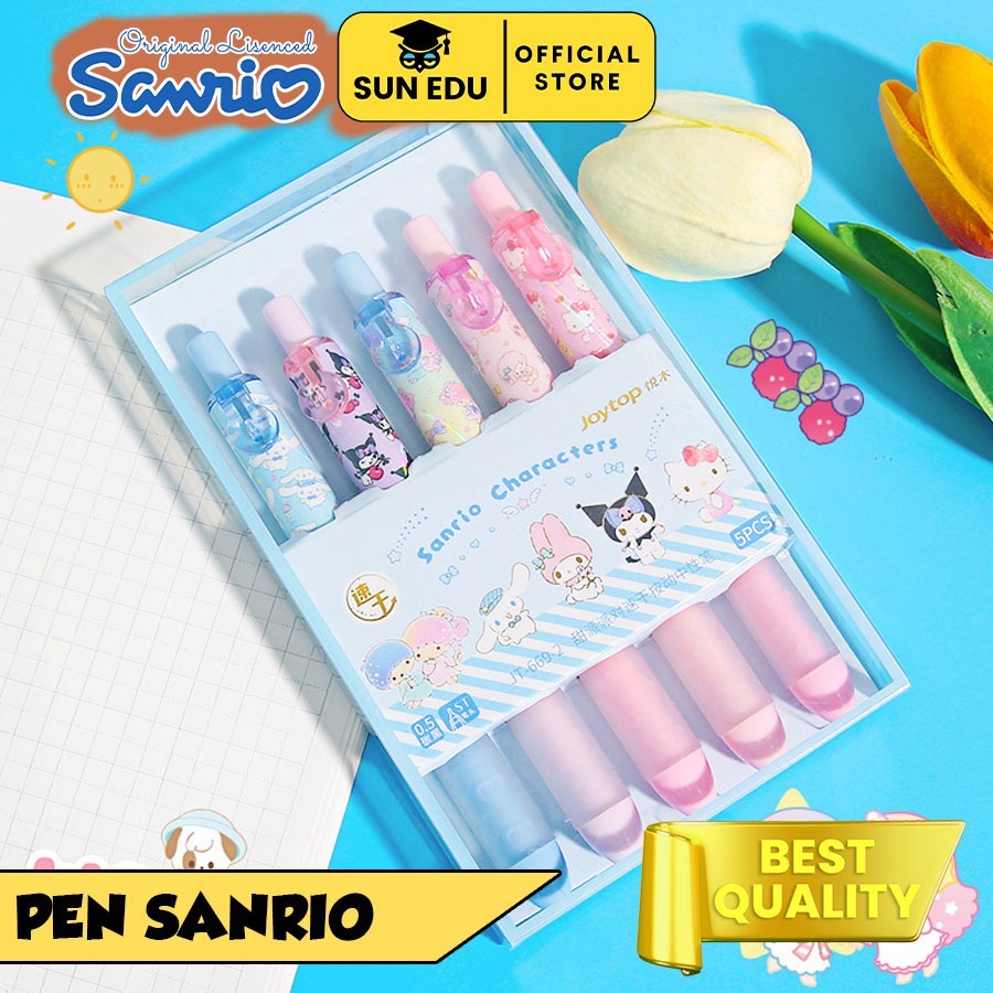 

5 PCS Pulpen set ORI sanrio 0.5mm ST/ Pen gell mekanik hitam