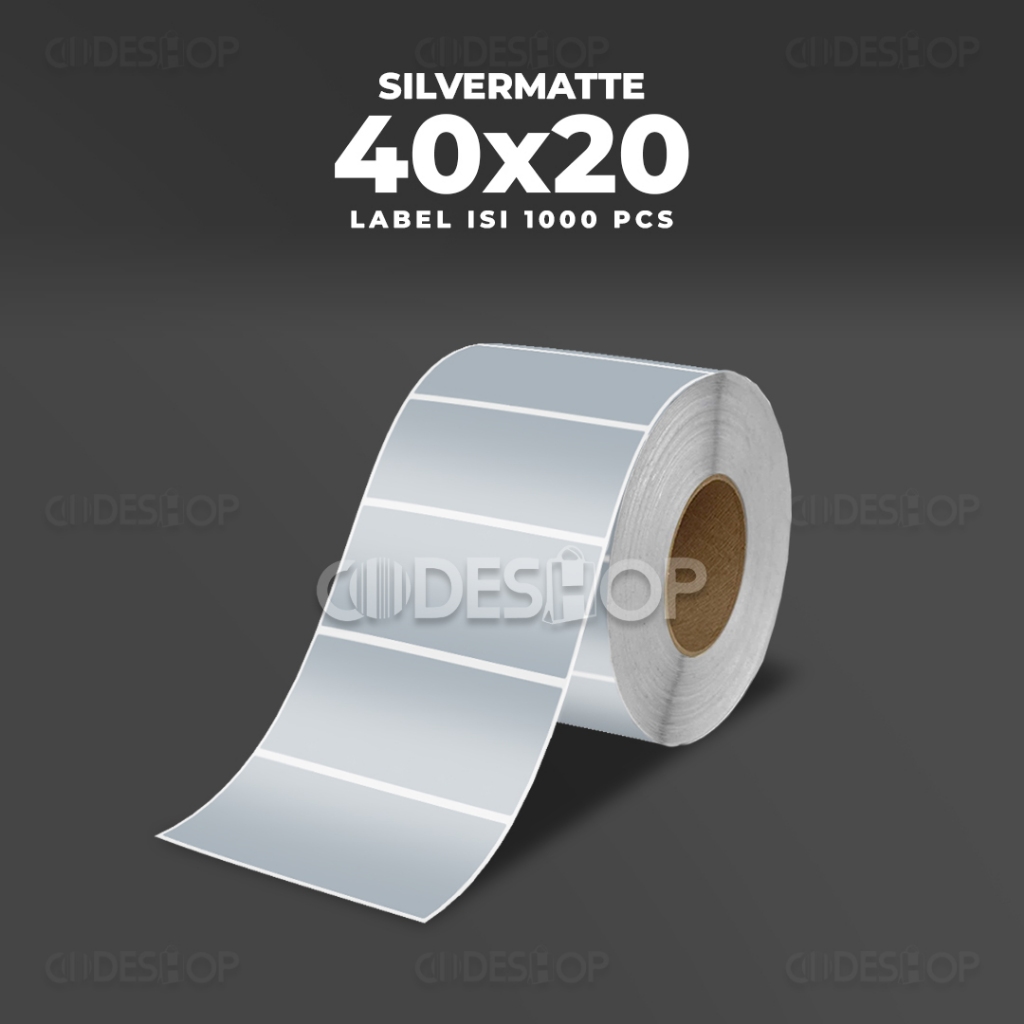 

Label Stiker Silver Matte 40x20mm 40x20 Sticker Barcode 40 x 20 mm isi 1000 Pcs