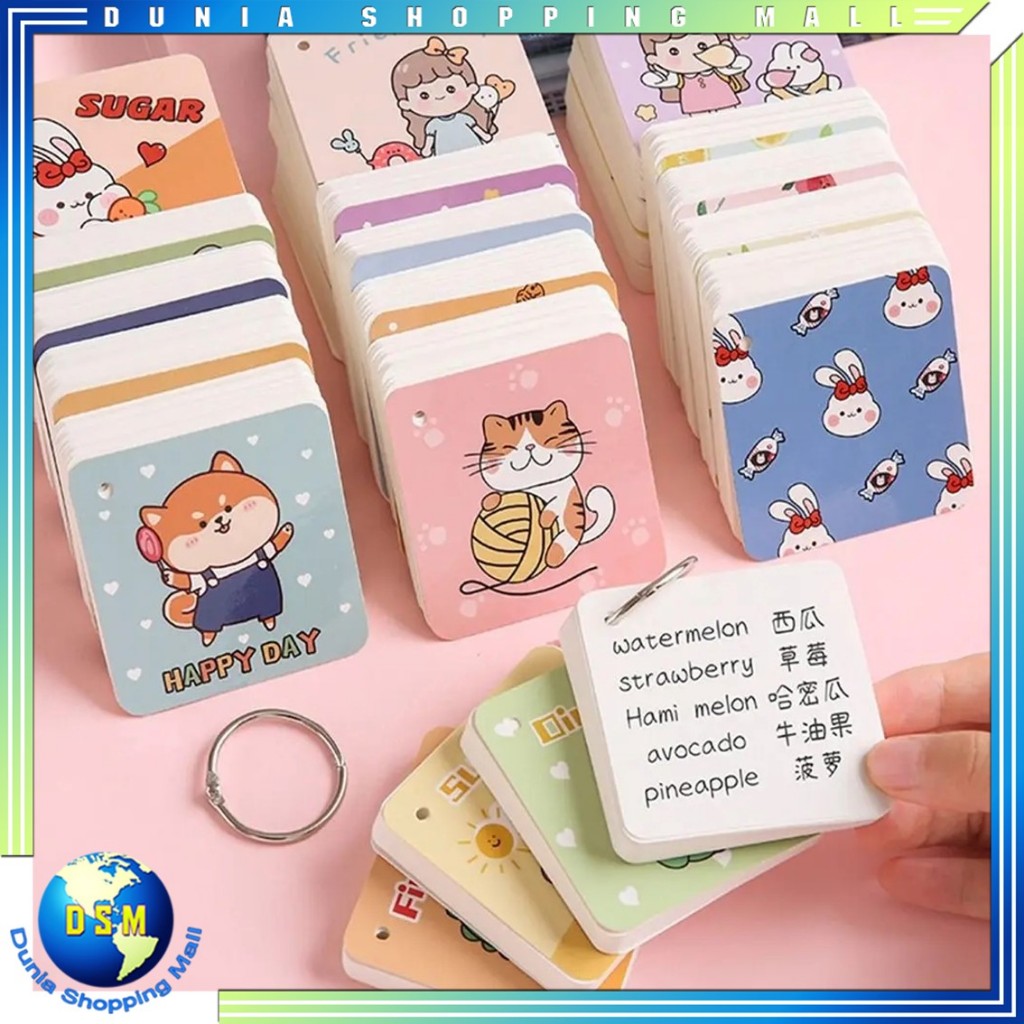 

DSM Notebook Ring Mini Isi 80 Lembar Buku Note Gantung Karakter Lucu Sticky Note Lucu Notepad Dengan Gantungan DIY Book 80Lembar Buku Catatan Memo Karakter