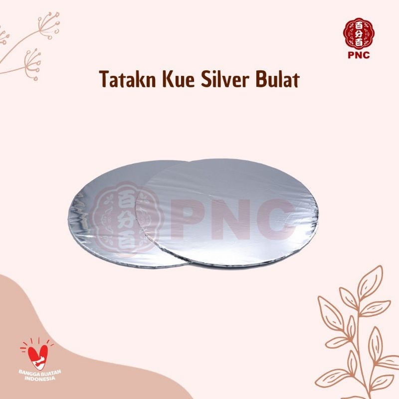 Tatakan Kue Silver Bulat/Alas kue Silver/ Alas Cake Ultah/Alas kue/ Tatakan kue Cake / Tatakan kue A