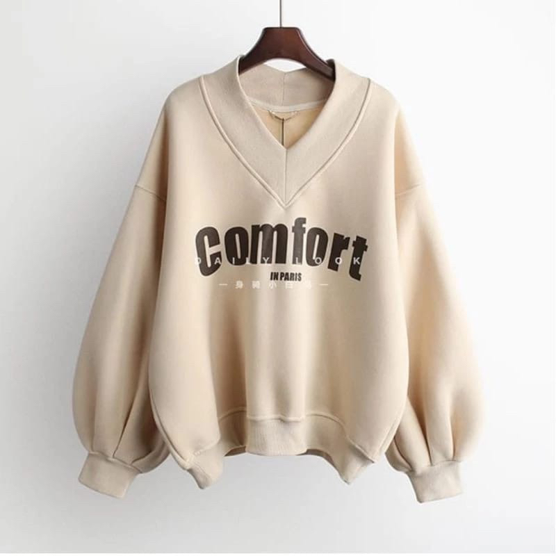 SWEATER WANITA - COMFORT CREWNECK SWEATER-SWEATSHIRT SWEATER OVERSIZE