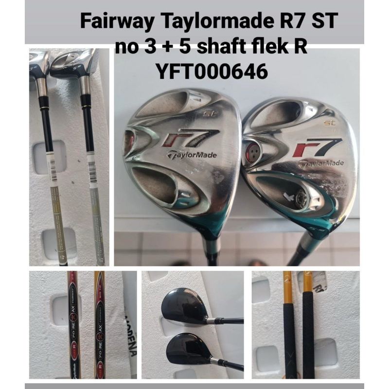 Stik golf Fairway Taylormade R7 ST  No 3 + 5 shaft flek R 2pcs  Bekas second  100% original
