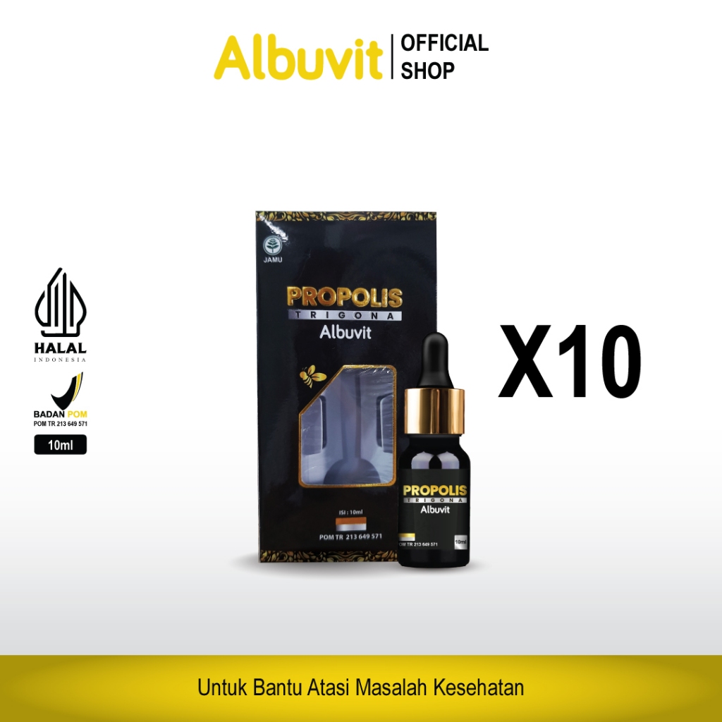 [PAKET HEMAT 10 BOTOL] Propolis Trigona Albuvit 10ml Suplemen Kesehatan Tubuh