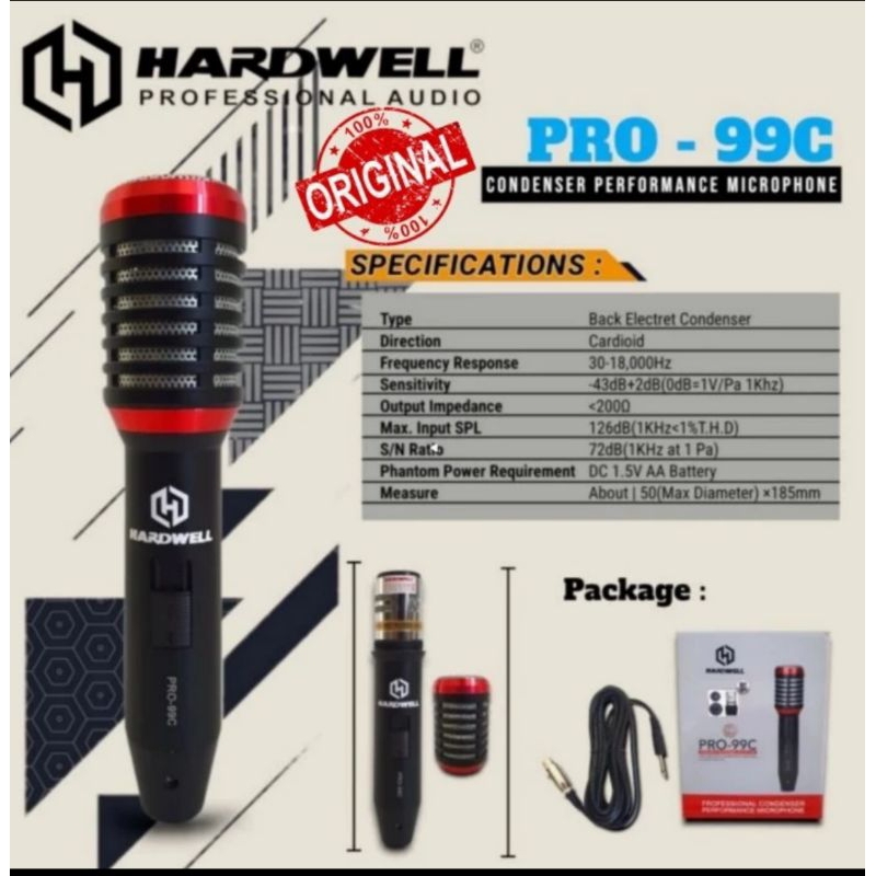 Mic Kabel Hardwell Condenser Pro 99C Original