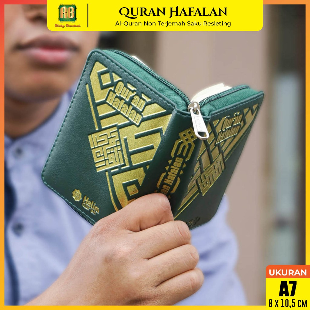 Ukuran Saku (8x10,5cm) Mushaf Alquran Halim Hafalan Saku Tilawah A7 Resleting Kecil Non Terjemah Al 