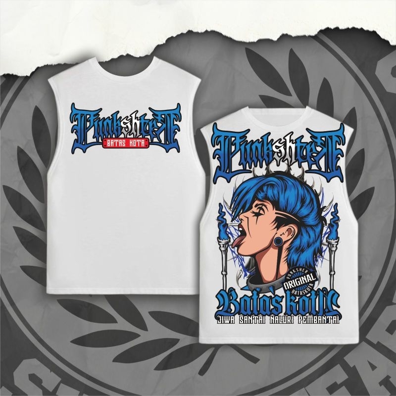 Kaos Singlet Punkshter Batas Kota Jiwa Santai Naluri Pembantai