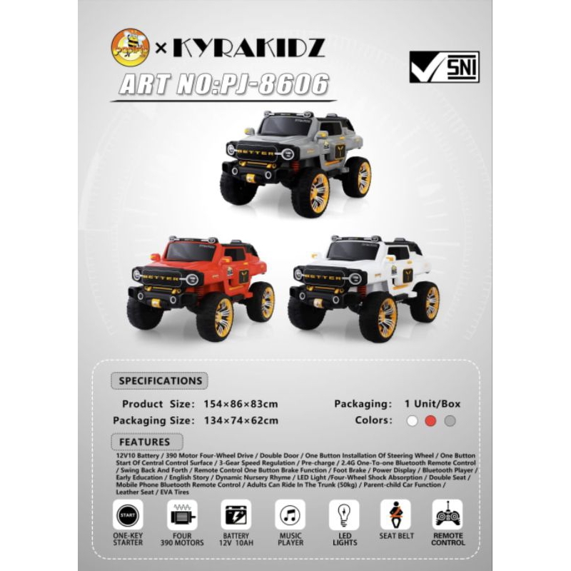 Mainan Mobil Aki Jeep Better Pacific 8606 PJ8606 PJ-8606