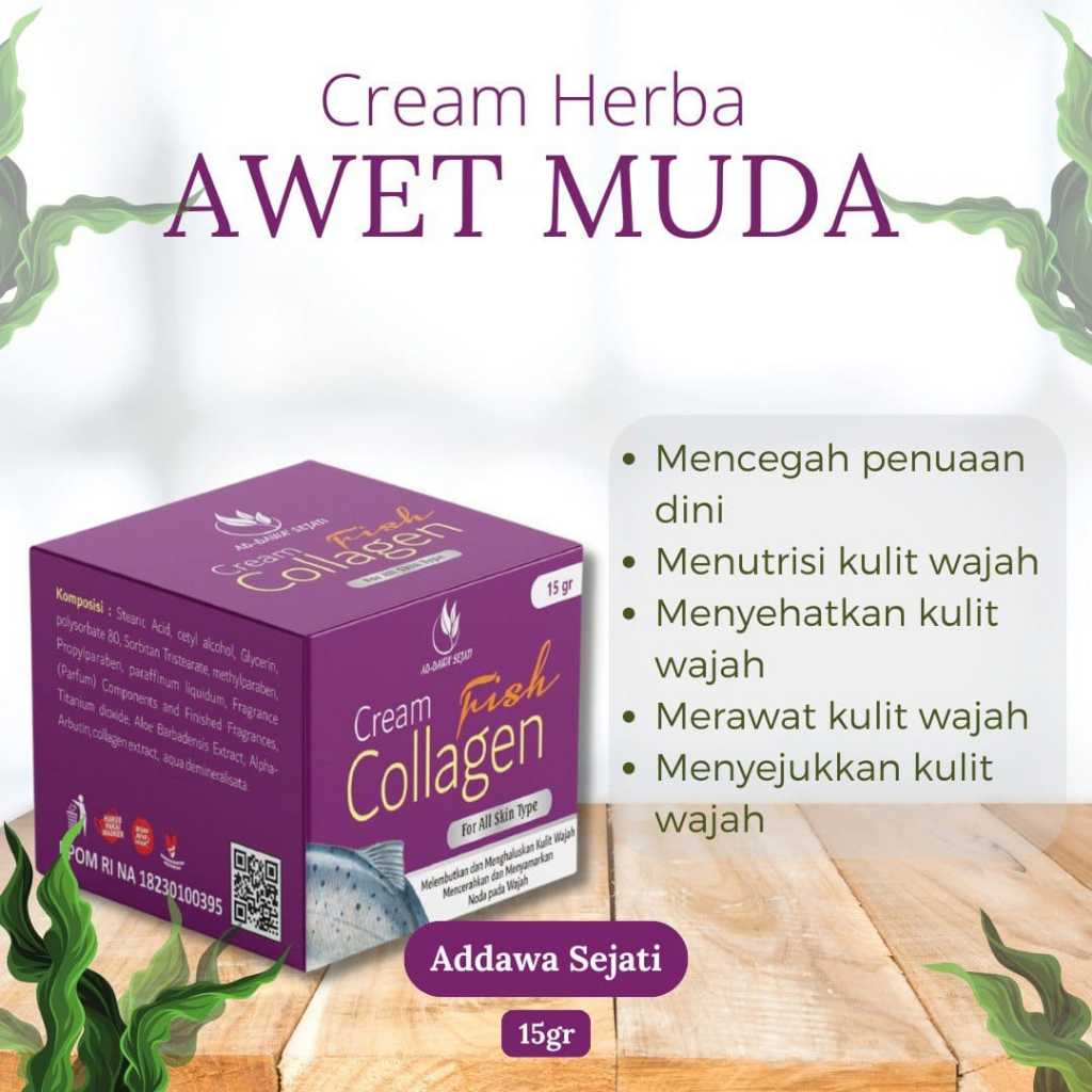 Cream Fish Collagen Ad-Dawa Sejati Colagen Krim Kolagen Original Krim Pemutih wajah bpom