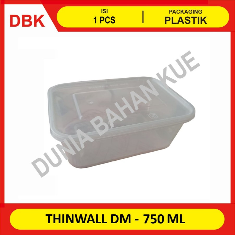 DM THINWALL PERSEGI 750 ML - 1 PACK 25 PCS / WADAH KOTAK MAKANAN