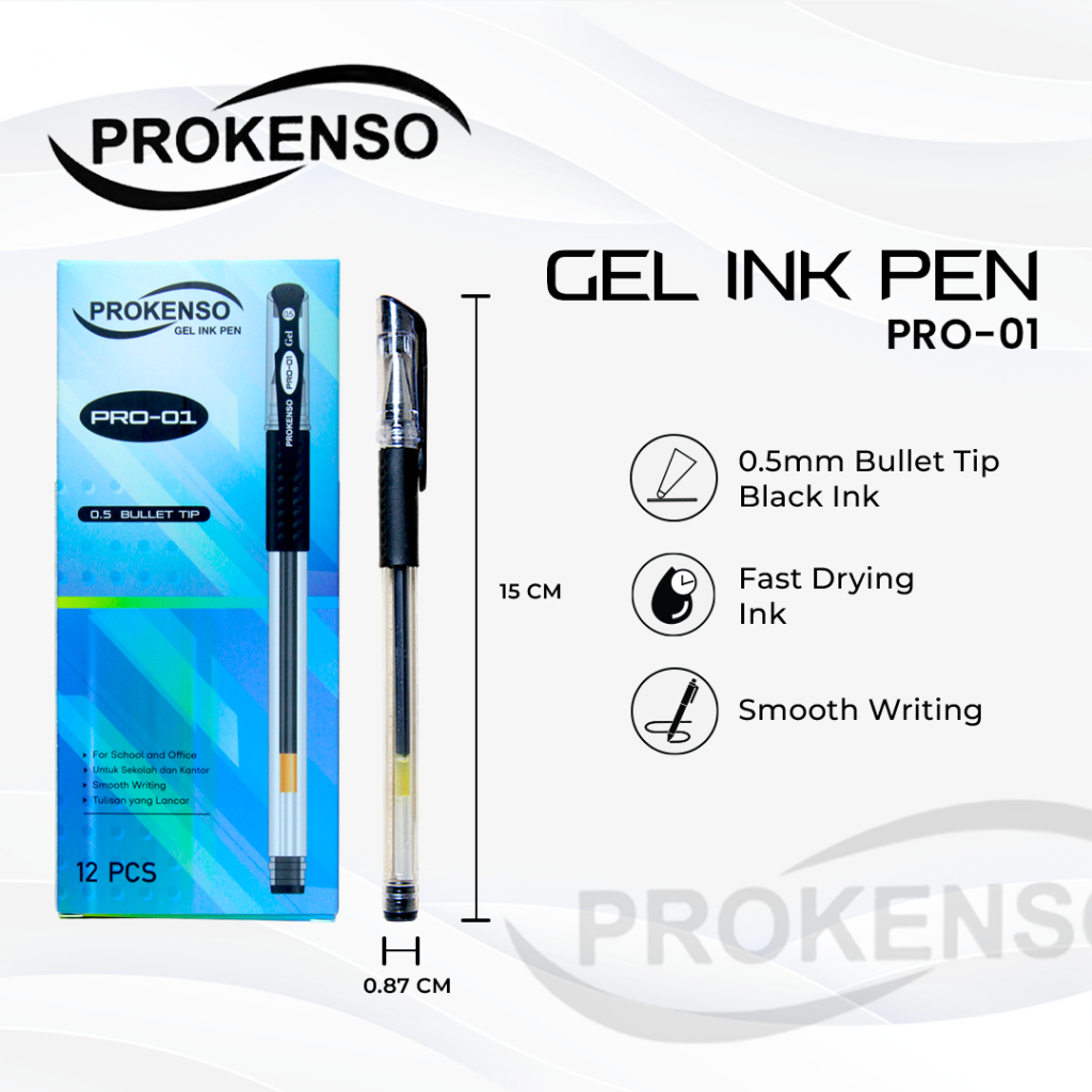 

(1 BOX) Pen Prokenso Mini Gel 12 pcs 0.5 mm PRO-01