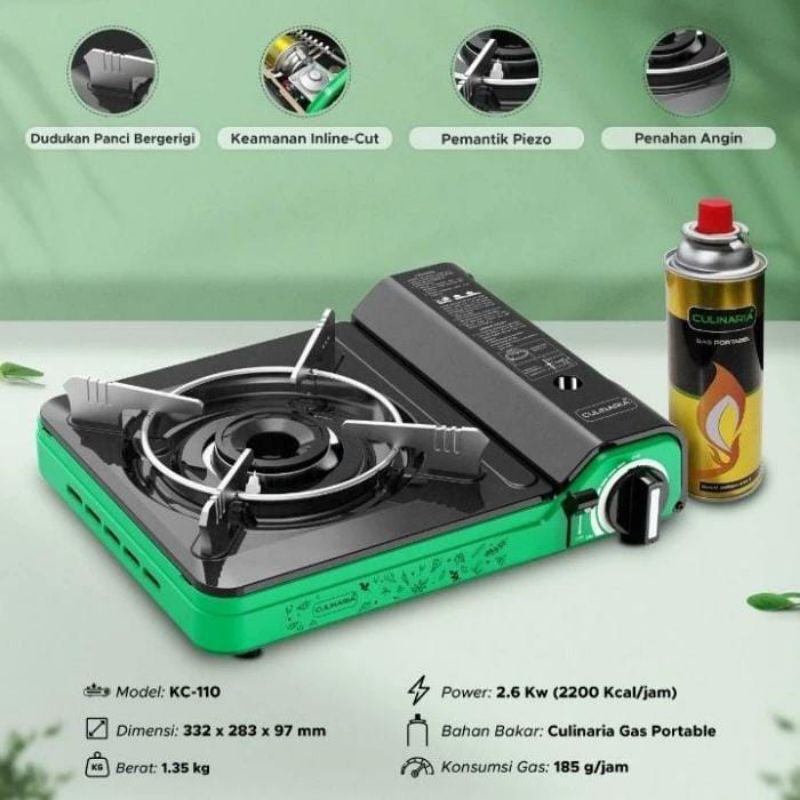 Hi-Cook Culinaria Wave KC - 110 / Kompor Gas Portable Camping 1 tungku