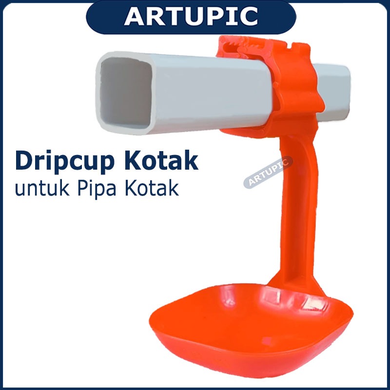 Dripcup Kotak Pipa Persegi Mangkok Mangkuk Nipple Ayam Unggas Tempat Minum Ayam