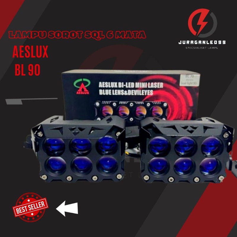 SQL 6 MATA AESLUX BL 70 LENSA BLUE LENS LAMPU LED MINI PROJECTOR