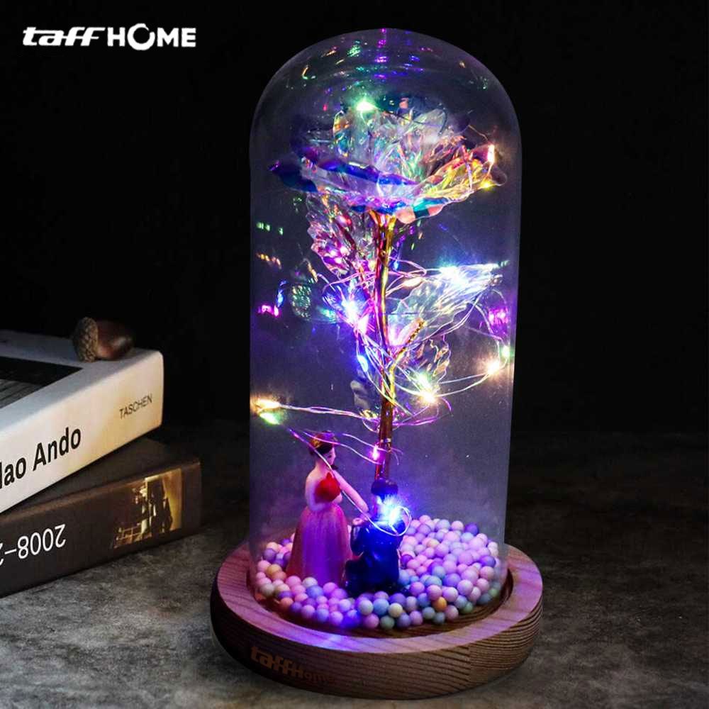 TaffHOME Lampu Meja Hias LED Galaxy Rose Eternal Colorful Light - MSFRG-003 - White | Lampu Ruang Ta