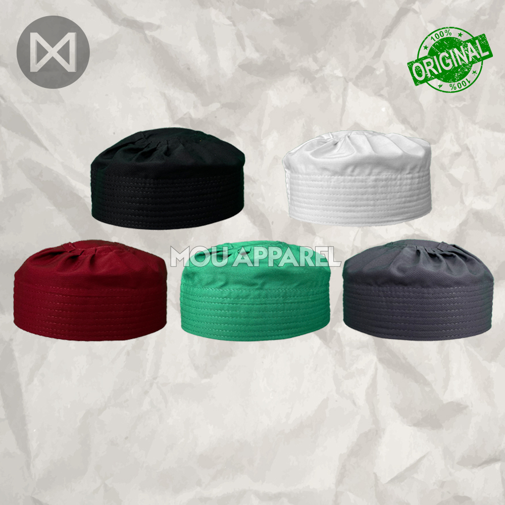 Peci Kopiah IJAZI Katun Polos Hijau Hitam Putih Abu Maroon Kopiah Sholat Santri Pria Dewasa Anak Lak