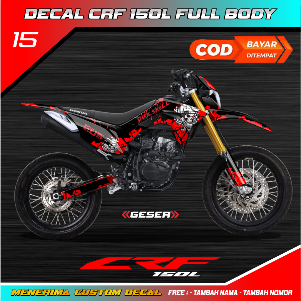 Decal Stiker Crf 150 L Full Body Hologram Merah
