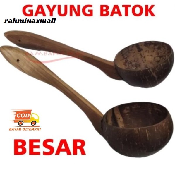 Gayung Batok Kelapa /Siwur Batok Kelapa /Gayung Batok Kelapa Panjang ± 35cm.Pendek ± 26cm / Gayung S