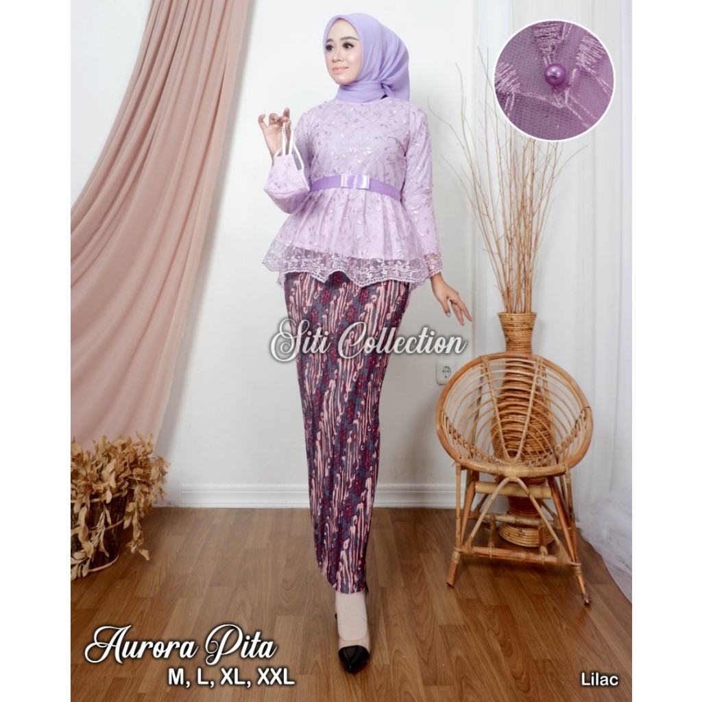 Set kebaya tille aurora shita setelan kebaya modern Ungu