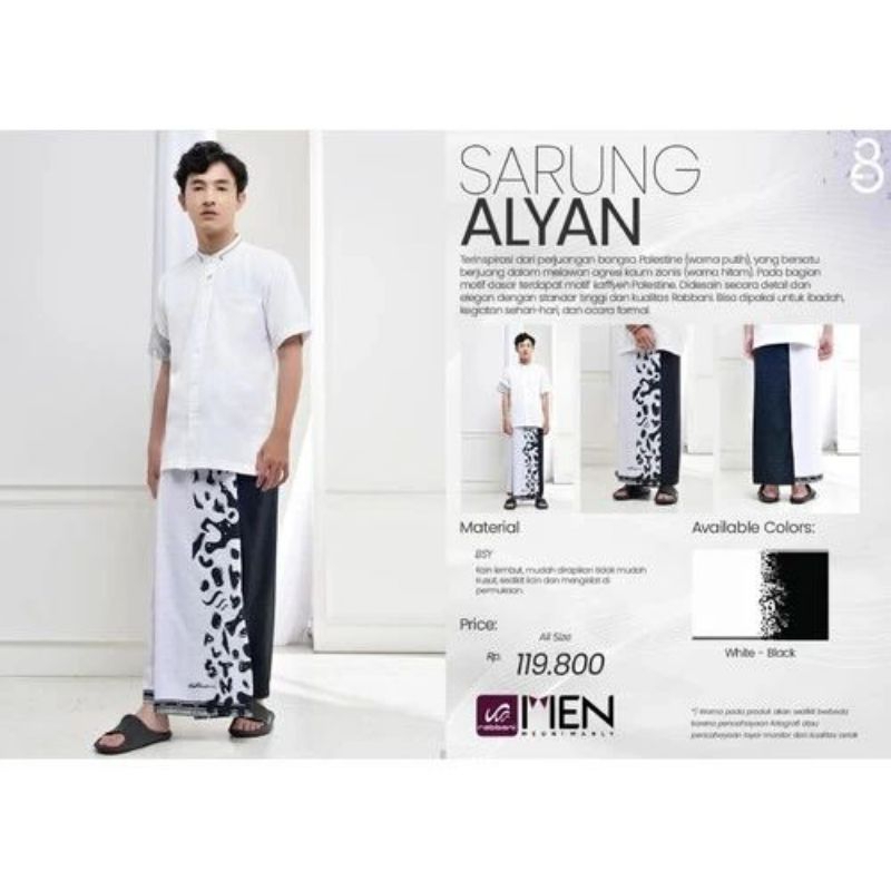 RABBANI sarung motif - sarung palestine - sarung tenun - sarung rabbani - sarung hitam putih