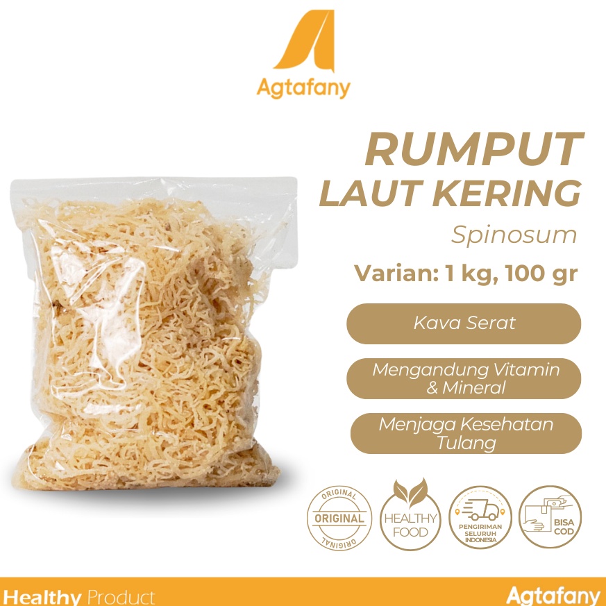 

KODE W63Z Rumput Laut Kering Kemasan 1 kg Spinosum Kenyal Putih Premium Original