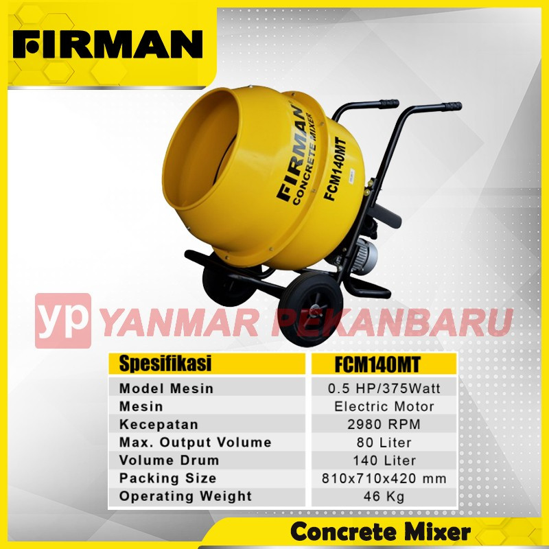 Mesin Pengaduk Semen Molen / Concrete Mixer FIRMAN FCM - 140 MT