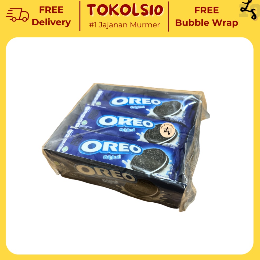 

KODE F82D Oreo 2 Biskuit 276gram 1 pack isi 12 pcs
