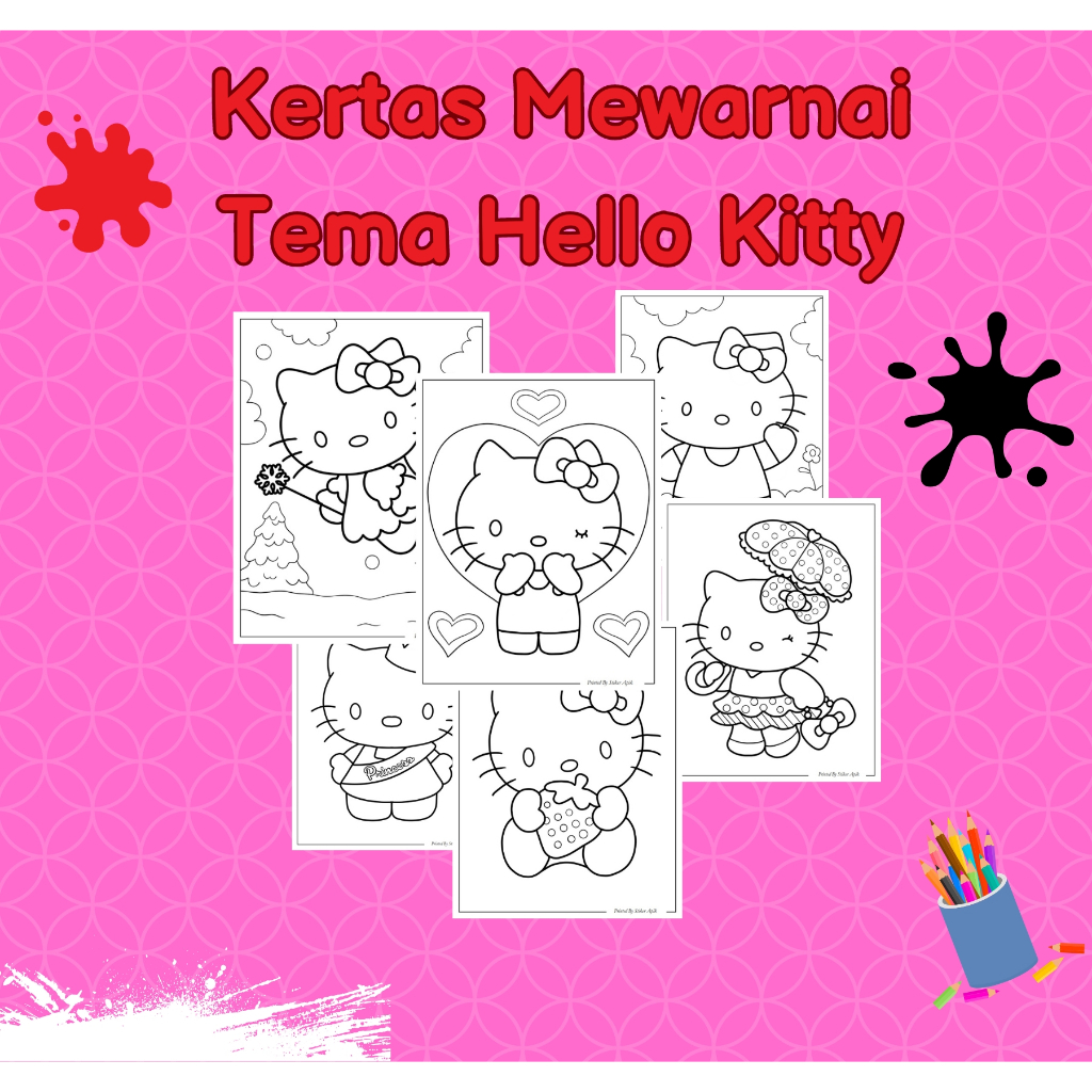 

Kertas Gambar Mewarnai Tema Hello Kitty Worksheet Coloring Paper