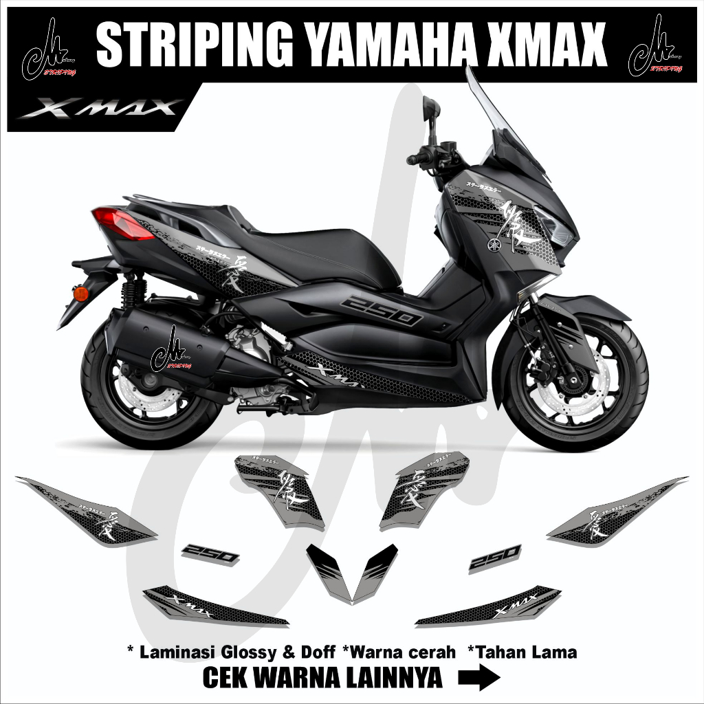 Striping Stiker Motor Xmax 250 Old / Sticker Decal Yamaha Xmax 250 Lama / Lis Variasi / Stock Decals