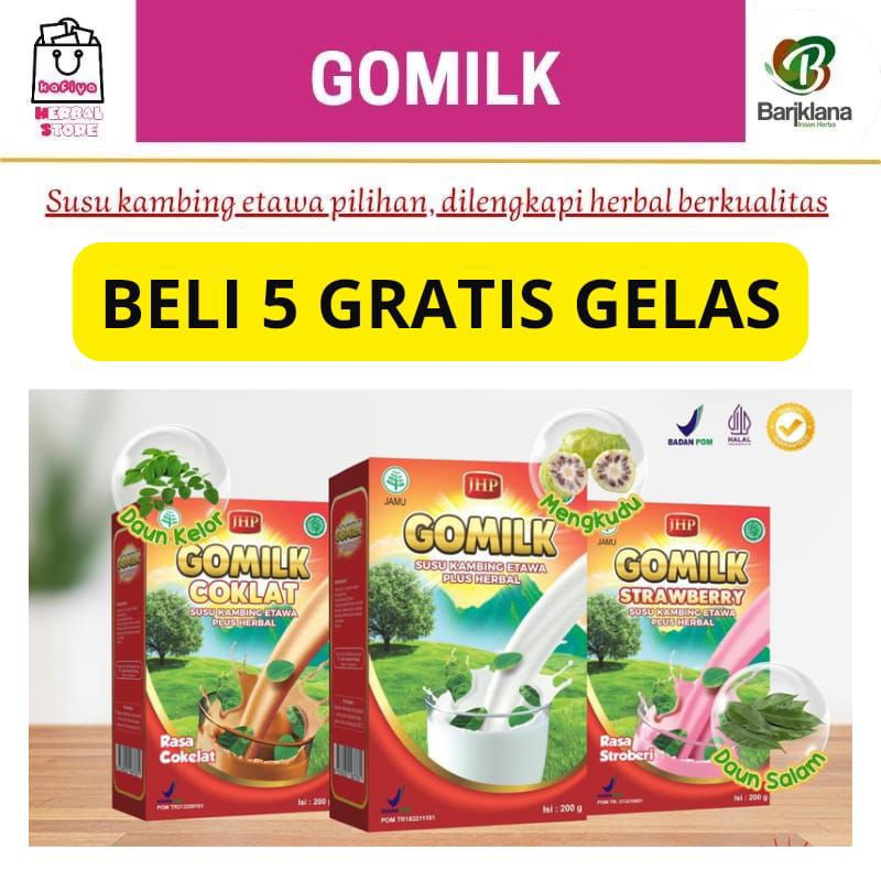 

GRATIS GELAS !!! SUSU GOMILK BARIKLANA / GOMILK SUSU KAMBING ETAWA PLUS HERBAL DAUN KELOR / SUSU ETAWA / SUSU KAMBING / SUSU