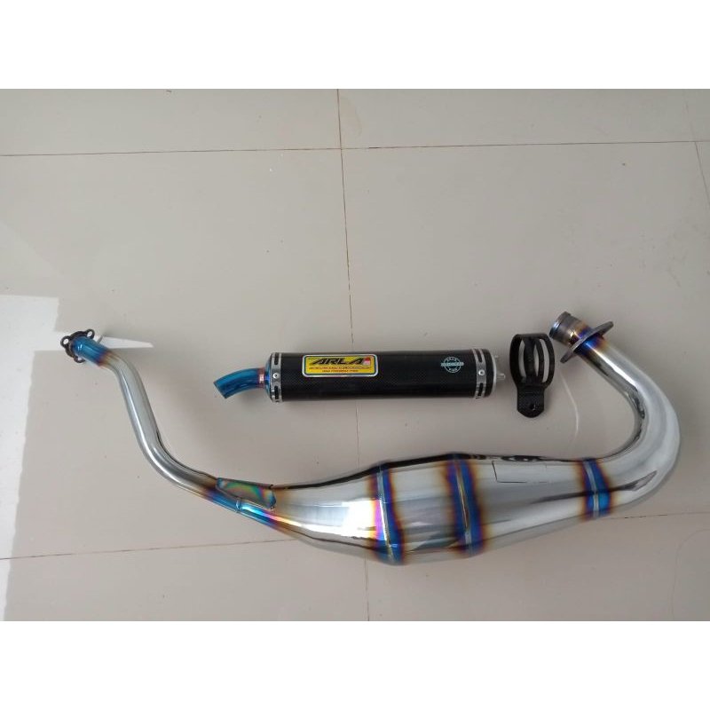 Knalpot Arla Racing Exhaust Silincer Karbon Kevlar WARNA BIRU Chamber COBRA SETEP VAREASI Ninja 2T 1