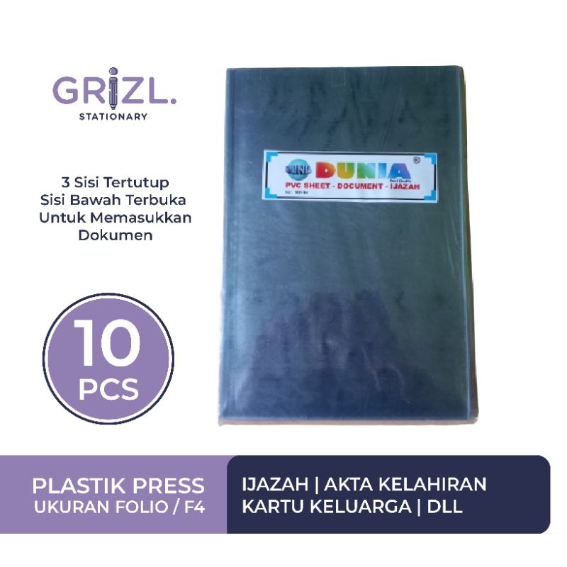 

10 PCS Plastik Press Ijazah Kartu Keluarga Akta Folio Ukuran F4