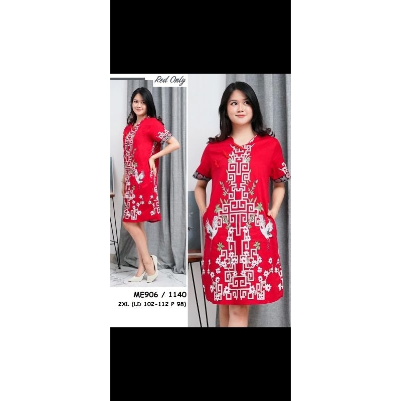 New Dress Batik Cheongsam Red Jumbo Dress Cheongsam Jumbo Red Dress Batik Jumbo