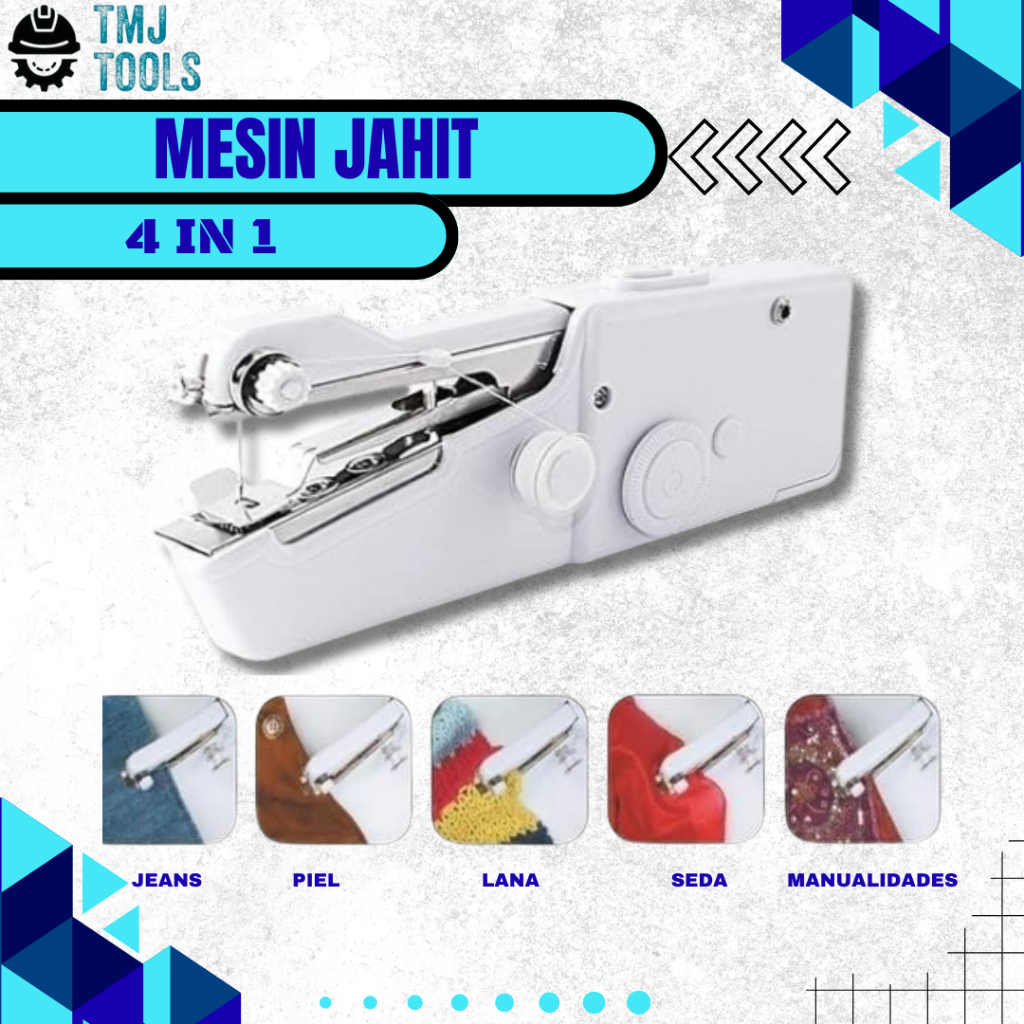 Mesin Jahit Tangan Mini Baterai Portable Cordless Hand Sewing Handy Stitch Battry Penjahit Batrai Ja