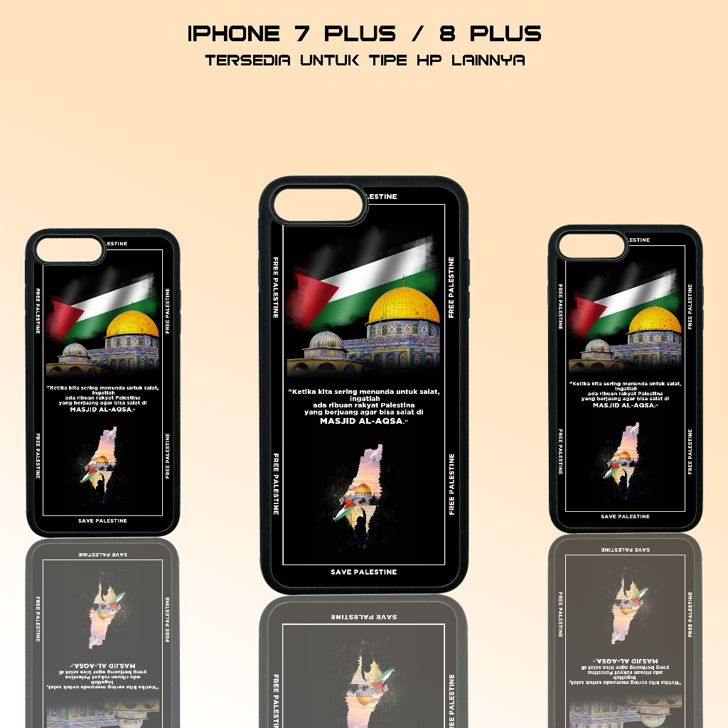 Case Iphone 7 Plus / 8 Plus - Casing Iphone 7 Plus / 8 Plus - ( PALESTINE ) - Case Glossy - Case Hp 