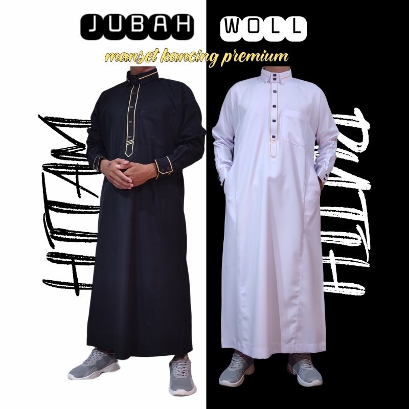 JUBAH WOOL TAAJUDDIIN PREMIUM MANSET BORDIR KERAH KEMEJA
