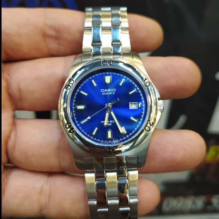 JAM TANGAN PRIA CASIO MTP-1213A-2A DIAL BLUE ORIGINAL